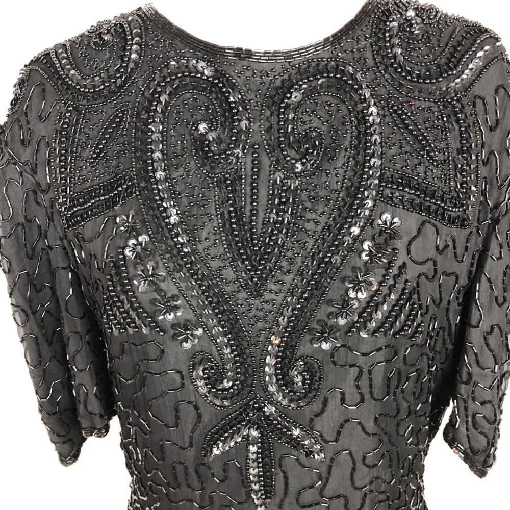 Sweelo Vintage black sequin Dress M 8-10